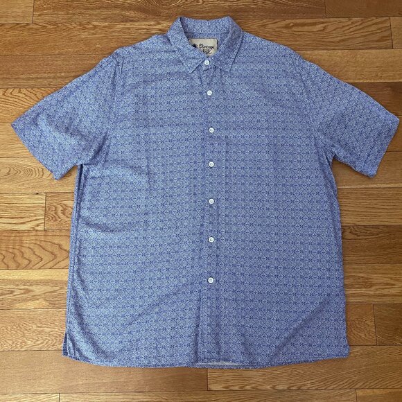 Vintage Silk Circa 1969 Men's Geometric Floral Button Up Shirt Size L - Picture 2 of 6